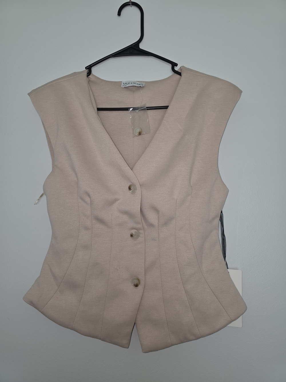 Mika & Gala Sleeveless Blush Button Vest